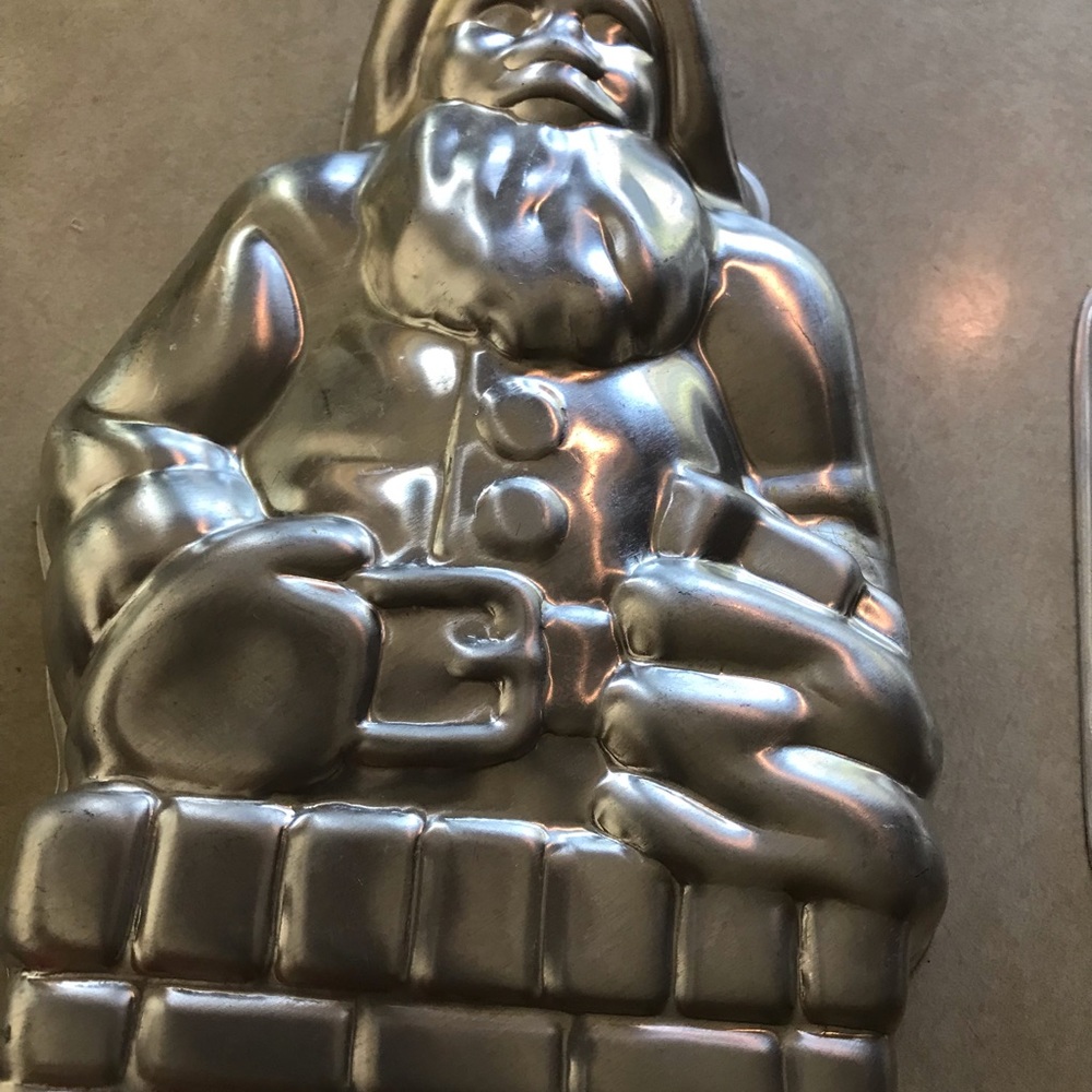 Santa Claus and Chimney Cake Mold 3D Aluminum Pan 2 Parts